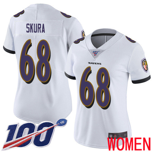 Baltimore Ravens Limited White Women Matt Skura Road Jersey NFL Football 68 100th Season Vapor Untouchable